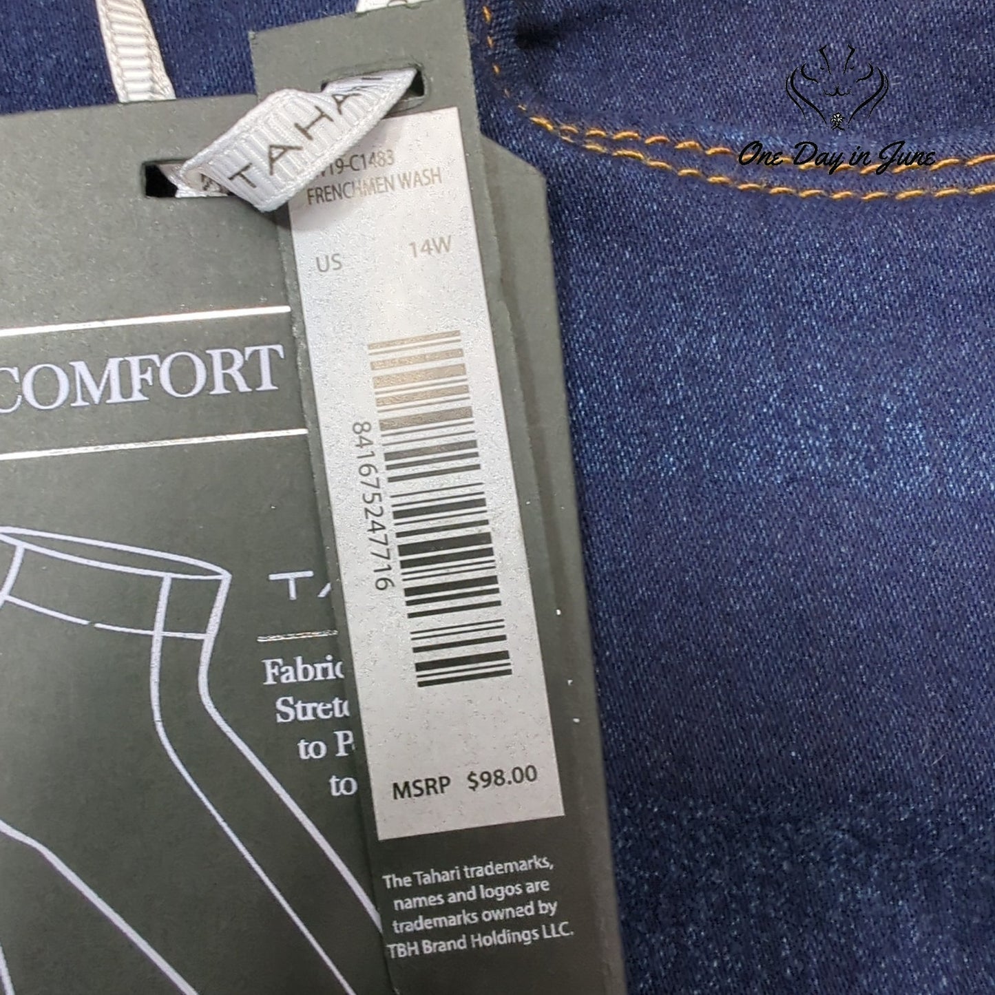Tahari Plus Size Charlotte Double Button Skinny Jeans Size 14W