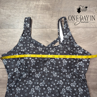 CharmLeaks Floral Cage Back One Piece Swimsuit Size XL