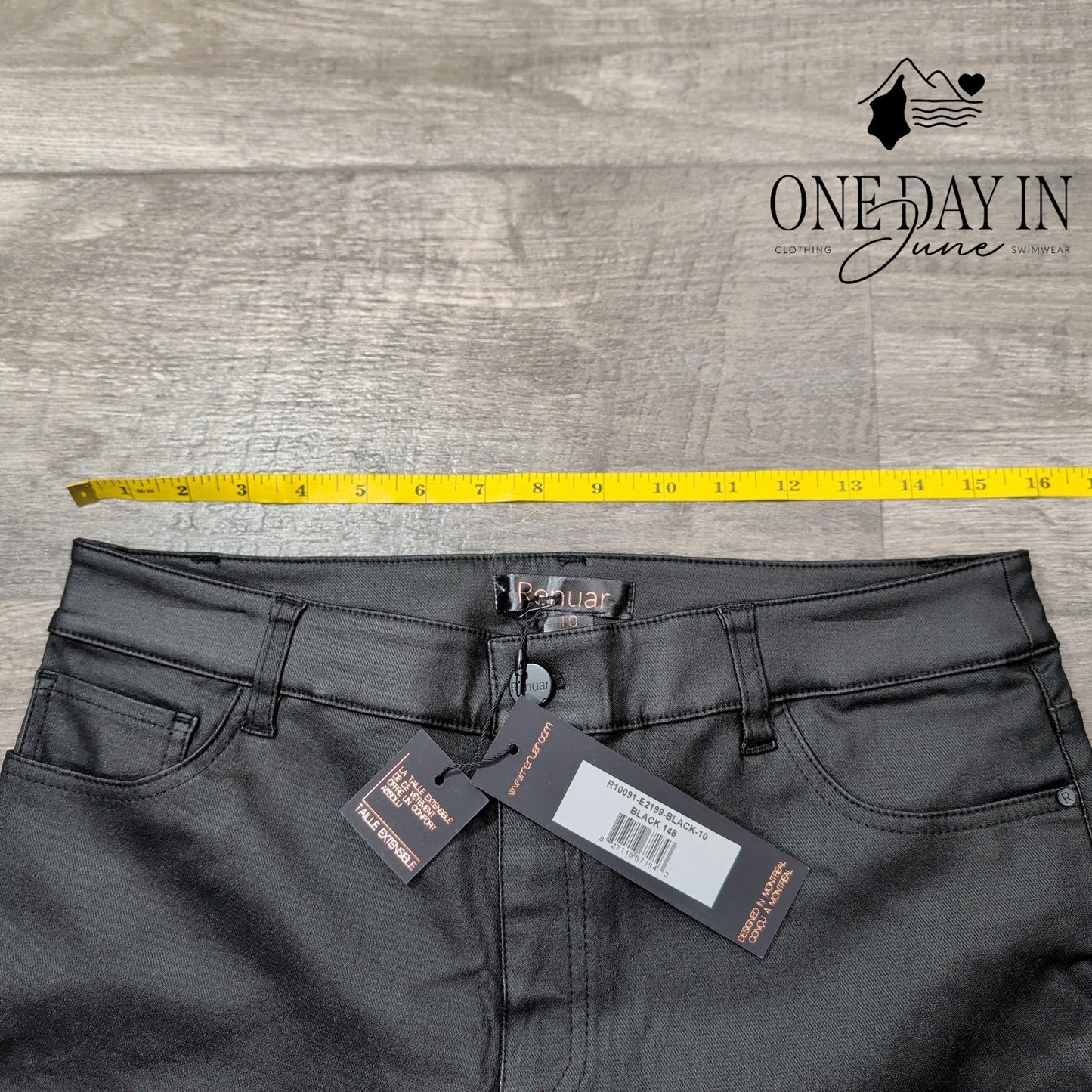 Renuar Coated Denim Straight Leg Jeans Size 10