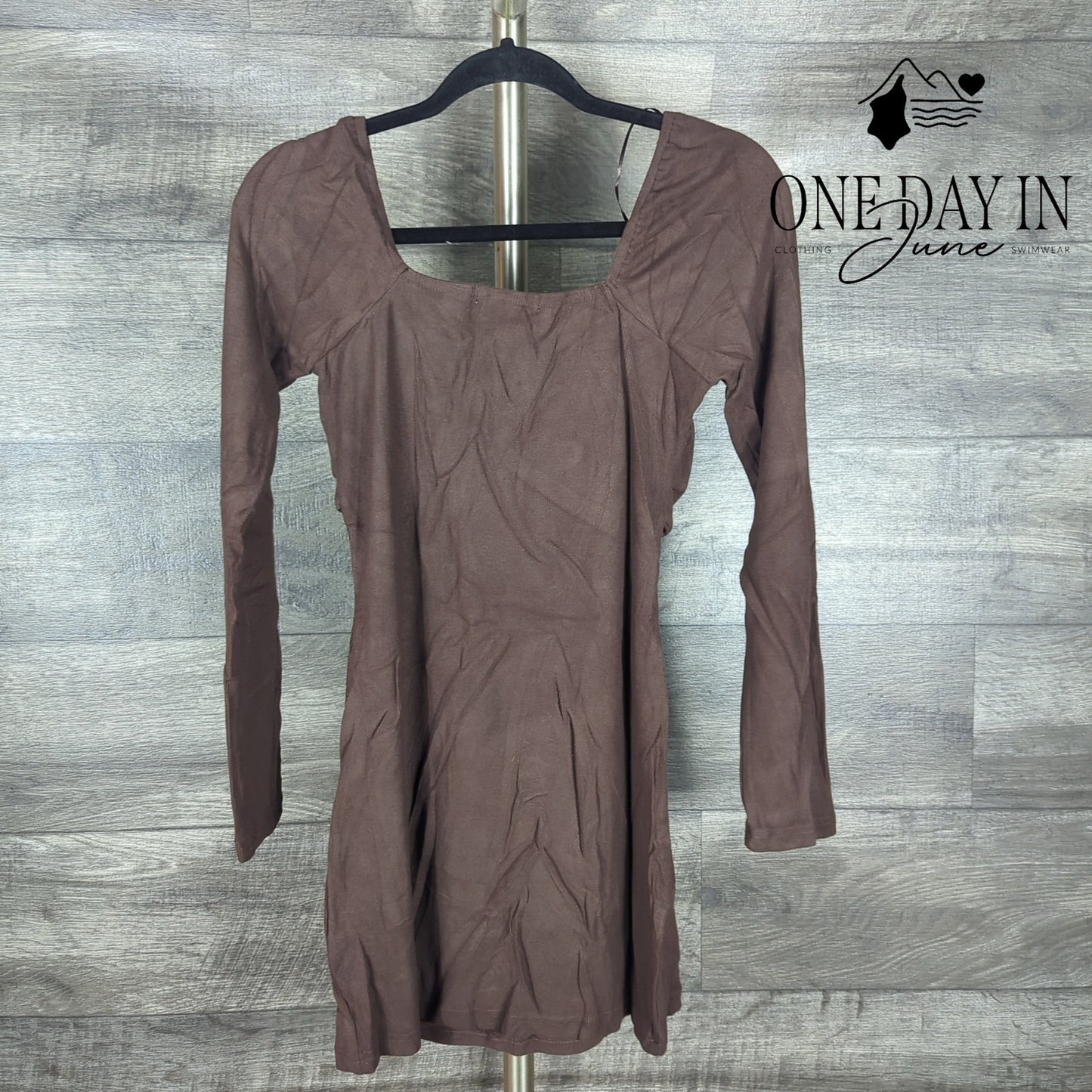 Edit by Nine Long Sleeve Bodycon Ribbed Mini Dress Size L