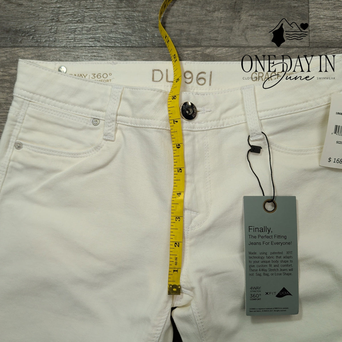 DL1961 Grace High Rise Straight Jeans Milk White 4-Way Stretch NWT Size 2 (26)