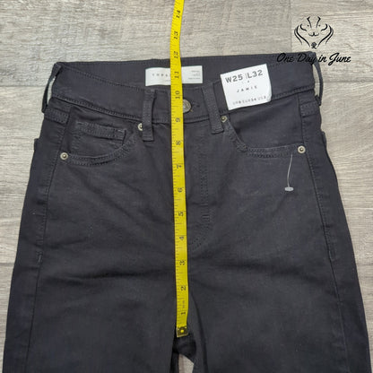 Topshop Jamie High Rise Distressed Skinny Jeans Black NWT Size 2 (25X32)
