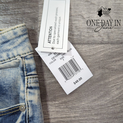 Indigo Rein Juniors High Rise Distressed Ankle Jeans Size 7