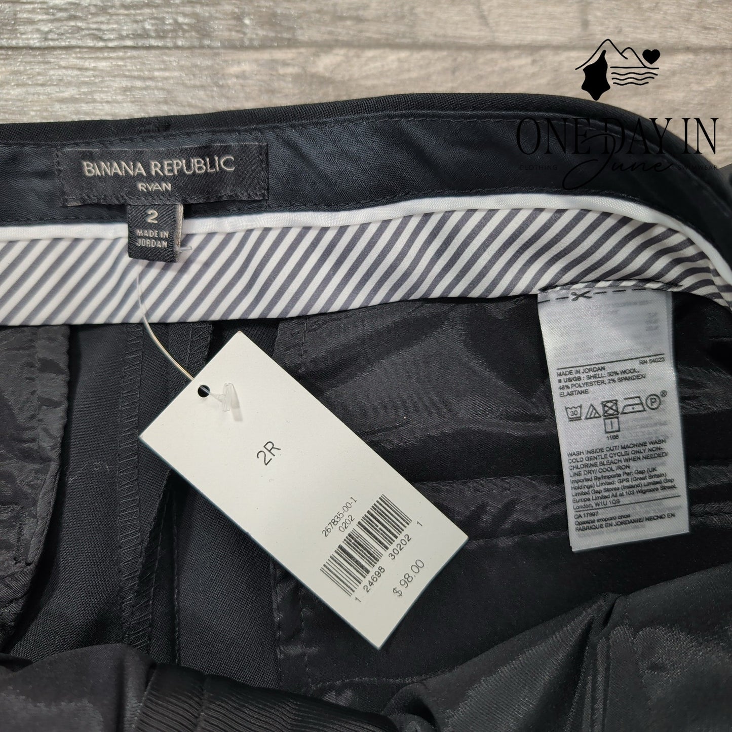 Banana Republic Ryan Italian Wool Dress Pants Black NWT Size 2