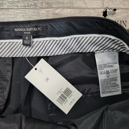 Banana Republic Ryan Italian Wool Dress Pants Black NWT Size 2