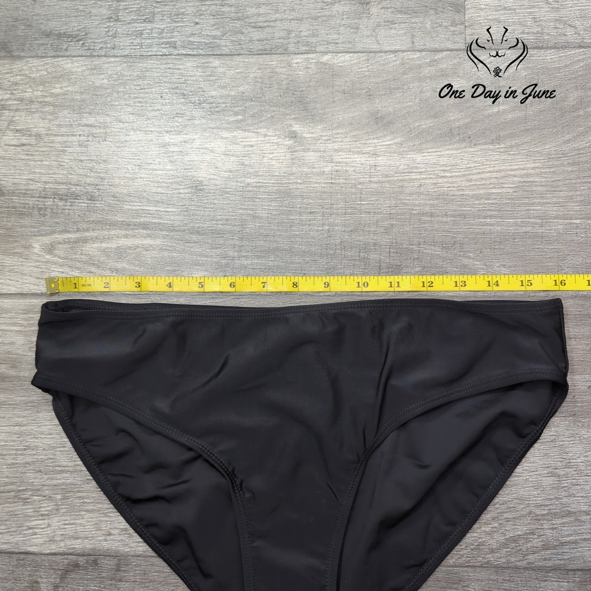 Actloe Bikini Bottom Black Solid Mid Rise Swim Brief Women's Size L