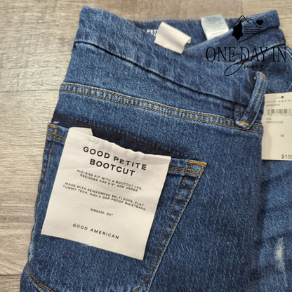 Good American Good Petite Bootcut Jeans Indigo704 NWT Size 15