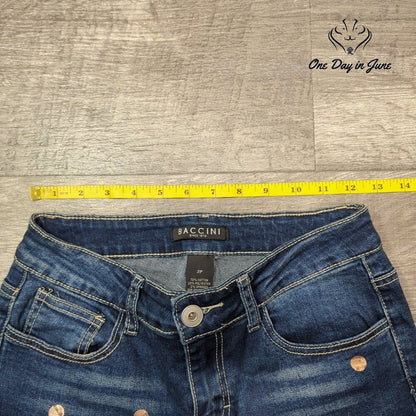 Baccini Petite Polka Dot Cropped Jeans Size 2P