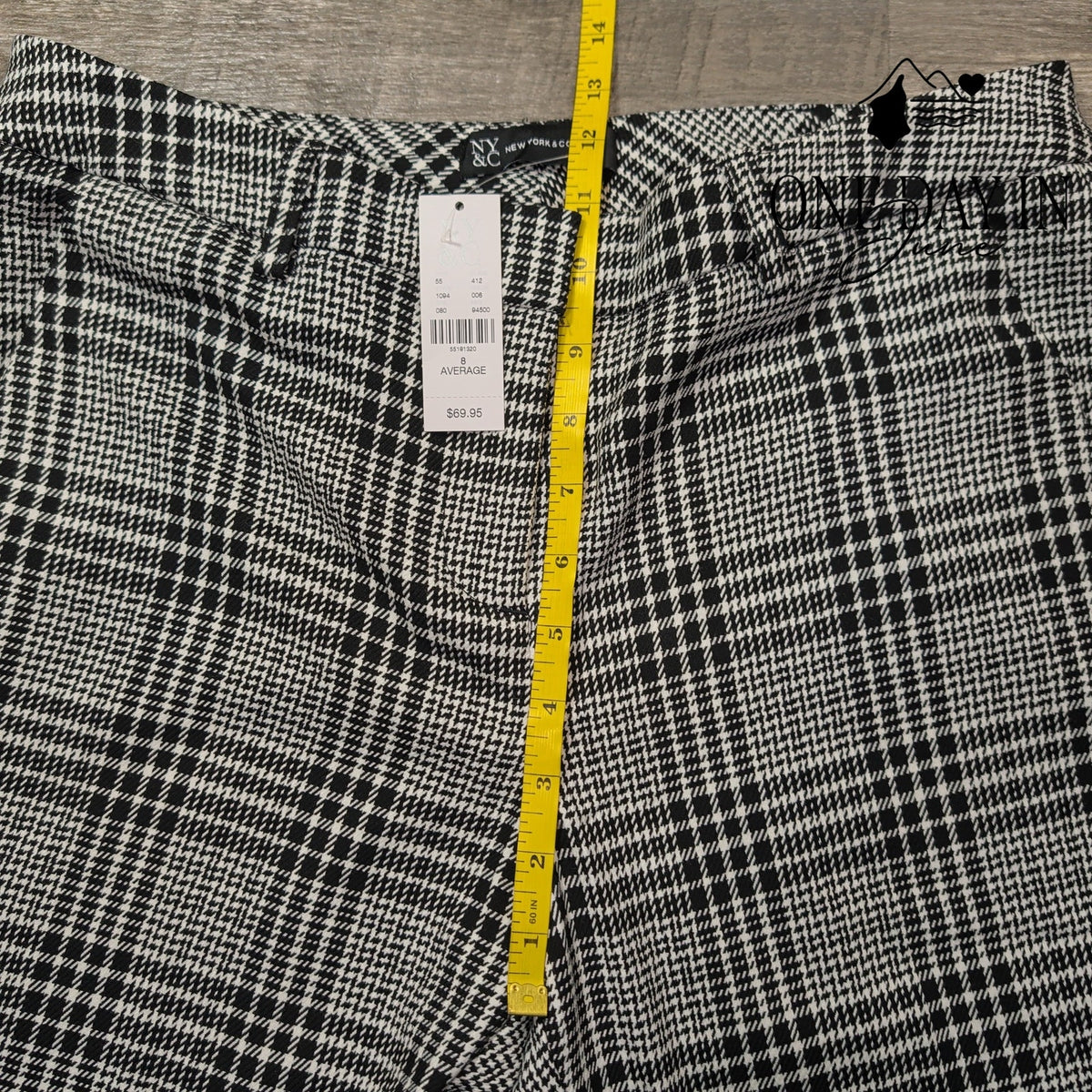 New York & Company Plaid Straight Leg Dress Pants Black White NWT Size 8
