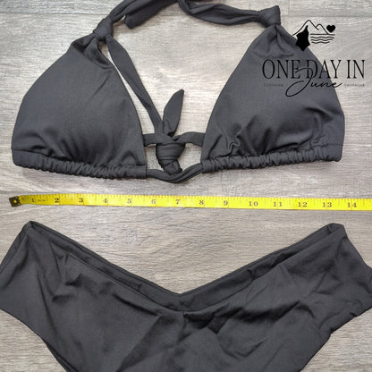Adisputent High Cut Adjustable Triangle Bikini Swimsuit Size M