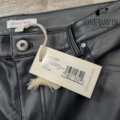 Johnny Was The Cropped Baby Boot Faux Leather Pants Size 6 (28)
