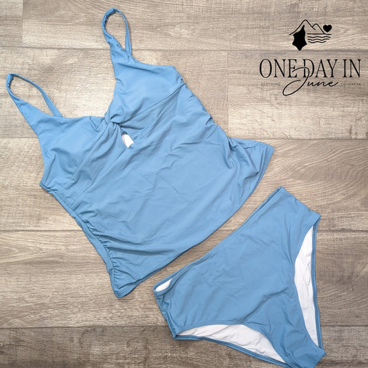 Zaful Cross Front Keyhole Tankini Swimsuit Size L