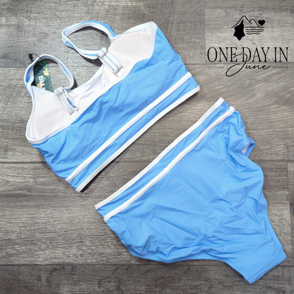Blooming Jelly High Waist Crop Bikini Swimsuit Size M