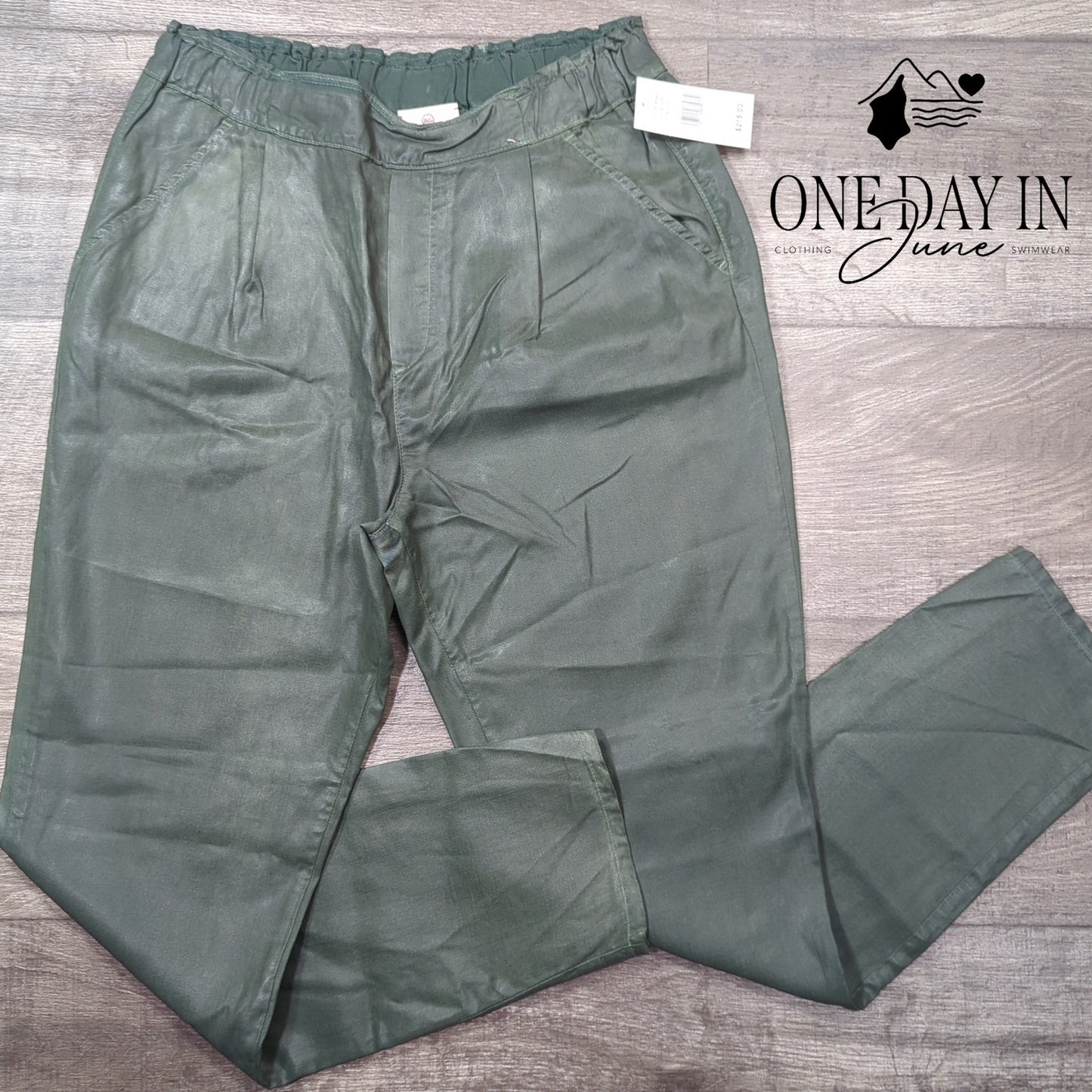 Adriano Goldschmied Pull On Coated Ankle Pants Size 27 (4)