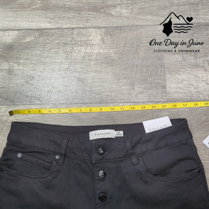 Tahari Petite Mid Rise Button Flare Jeans Size 14P