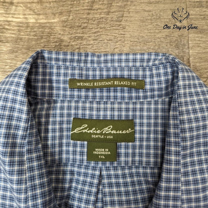 Eddie Bauer Wrinkle Resistant Relaxed Fit Short Sleeve Shirt Size TXL