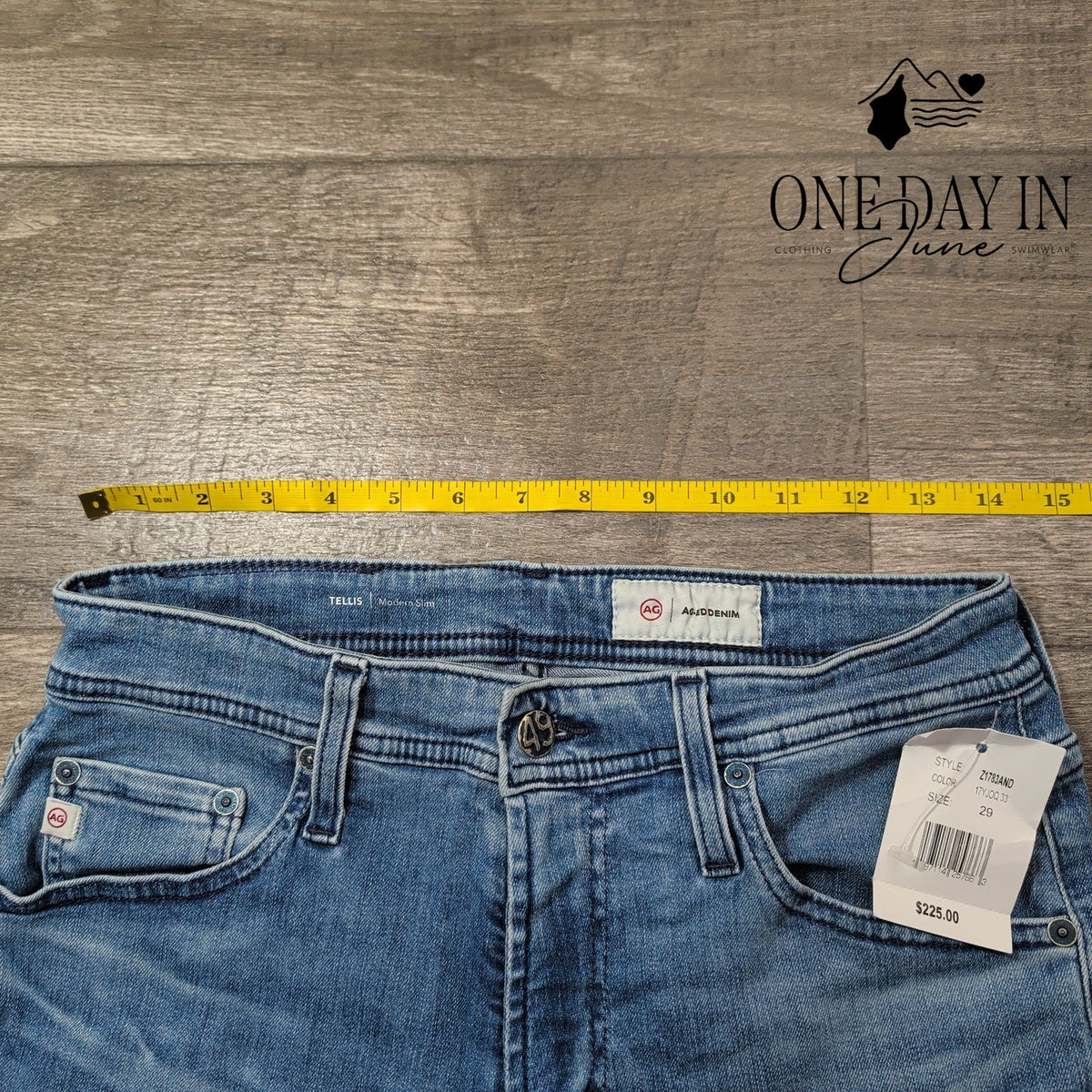 AG Adriano Goldschmied Tellis Modern Slim Jeans Blue Denim NWT Size 29X32