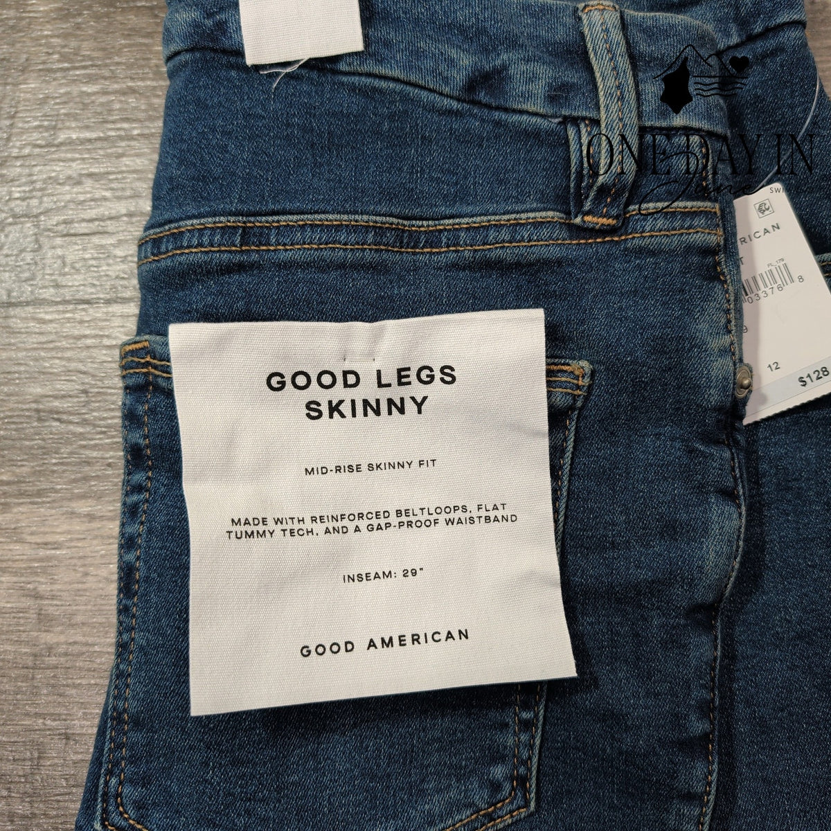 Good American Good Legs Skinny Jeans Blue Mid Rise NWT Size 12