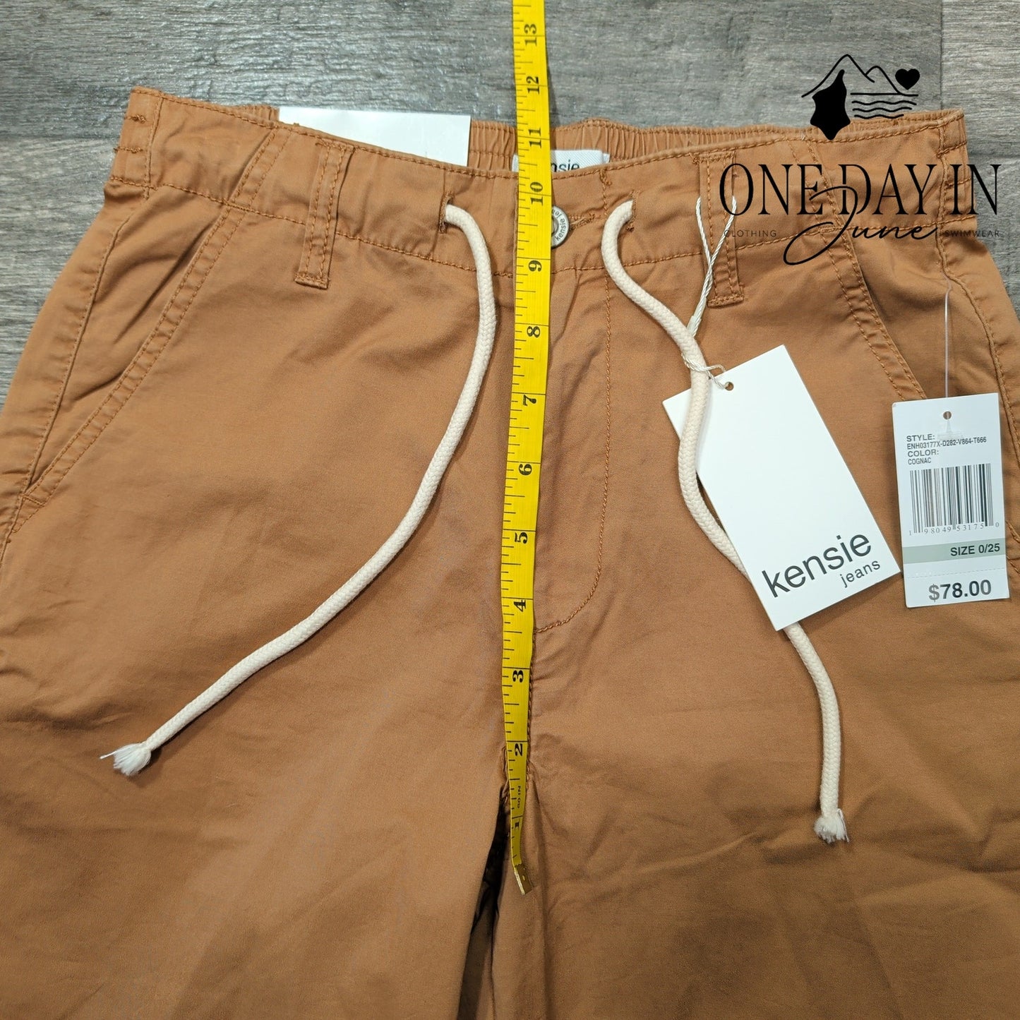 Kensie The Girlfriend Pants Cognac Drawstring Cuffed Chino NWT $78 Size 0 (25)