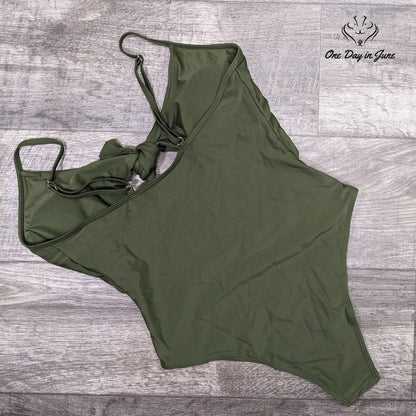 Qearal Tie Knot Cutout Adjustable Strap One Piece Size L