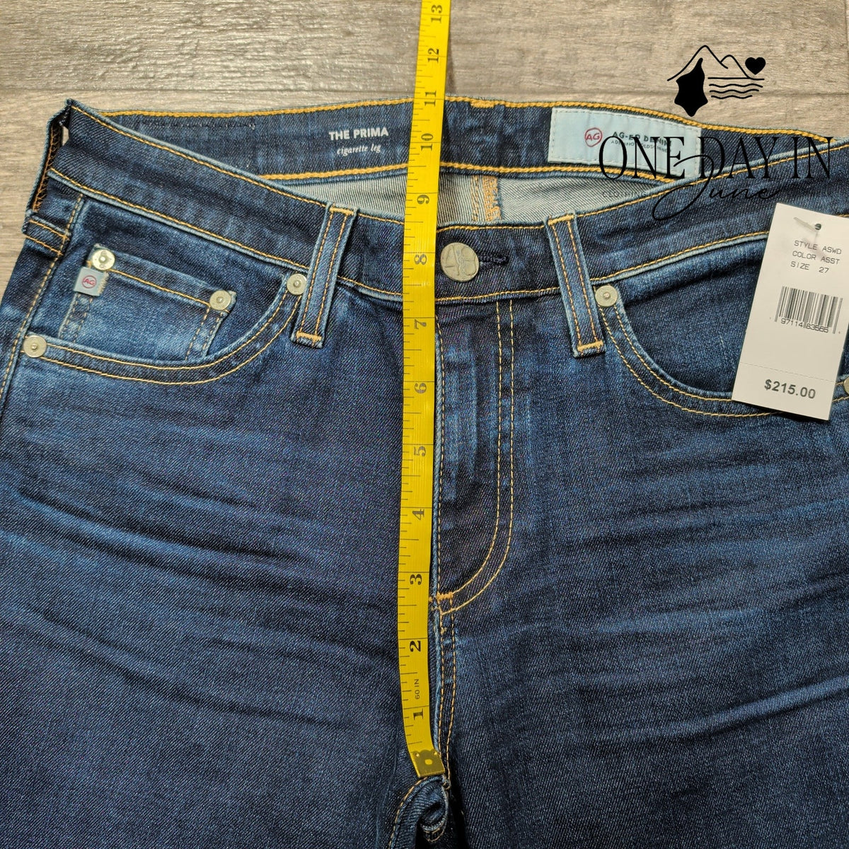 AG Adriano Goldschmied The Prima Cigarette Leg Jeans Blue NWT Size 4 (27)