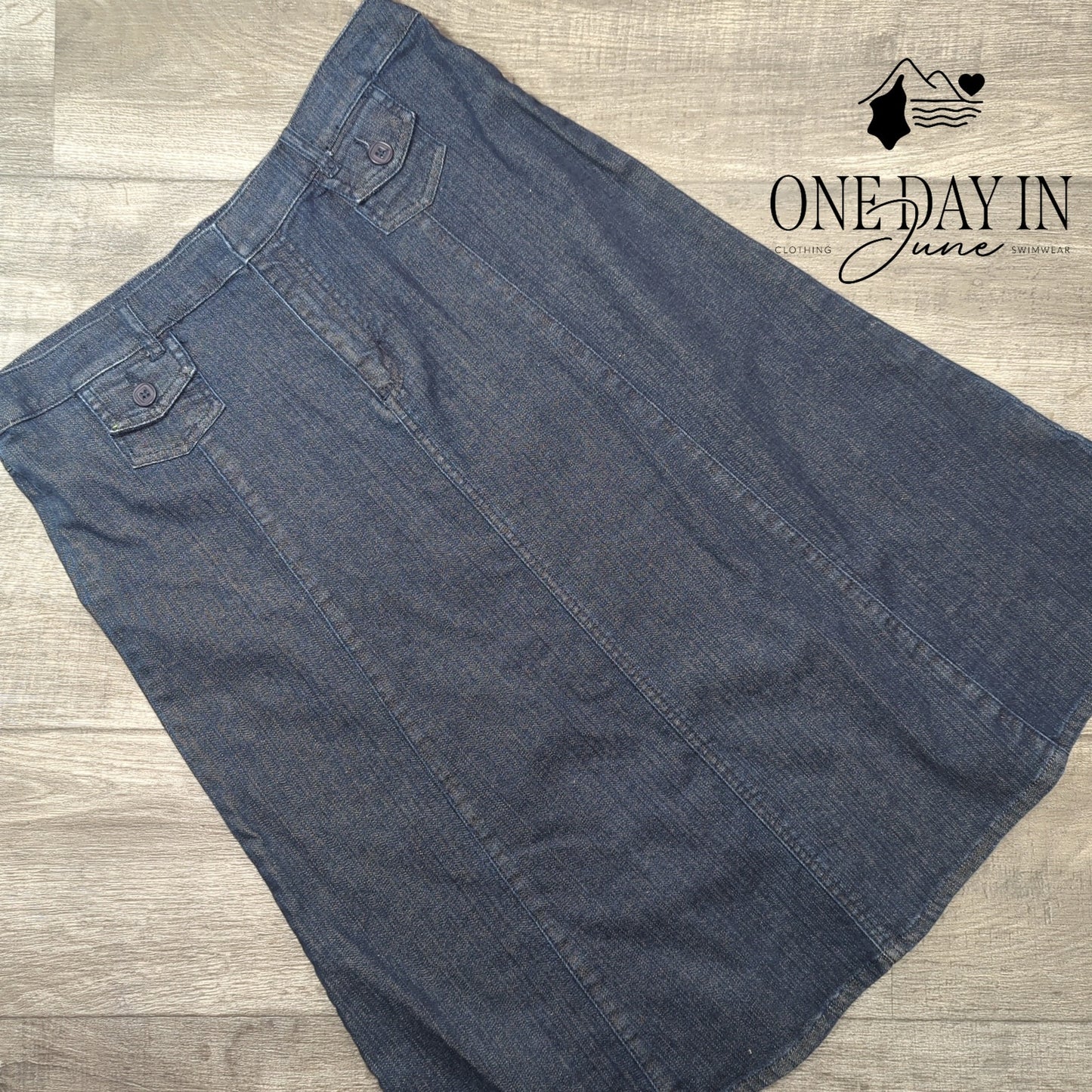 Christopher & Banks Midi Denim Skirt Size 14