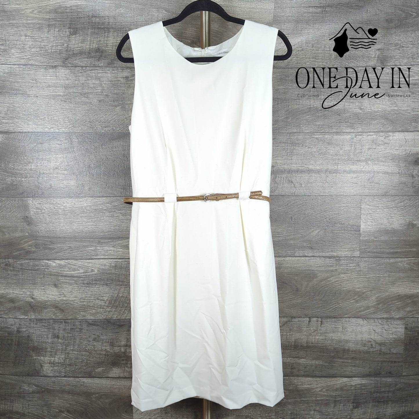 Calvin Klein Sleeveless Belted Midi Dress Size 16