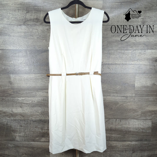 Calvin Klein Sleeveless Belted Midi Dress Size 16