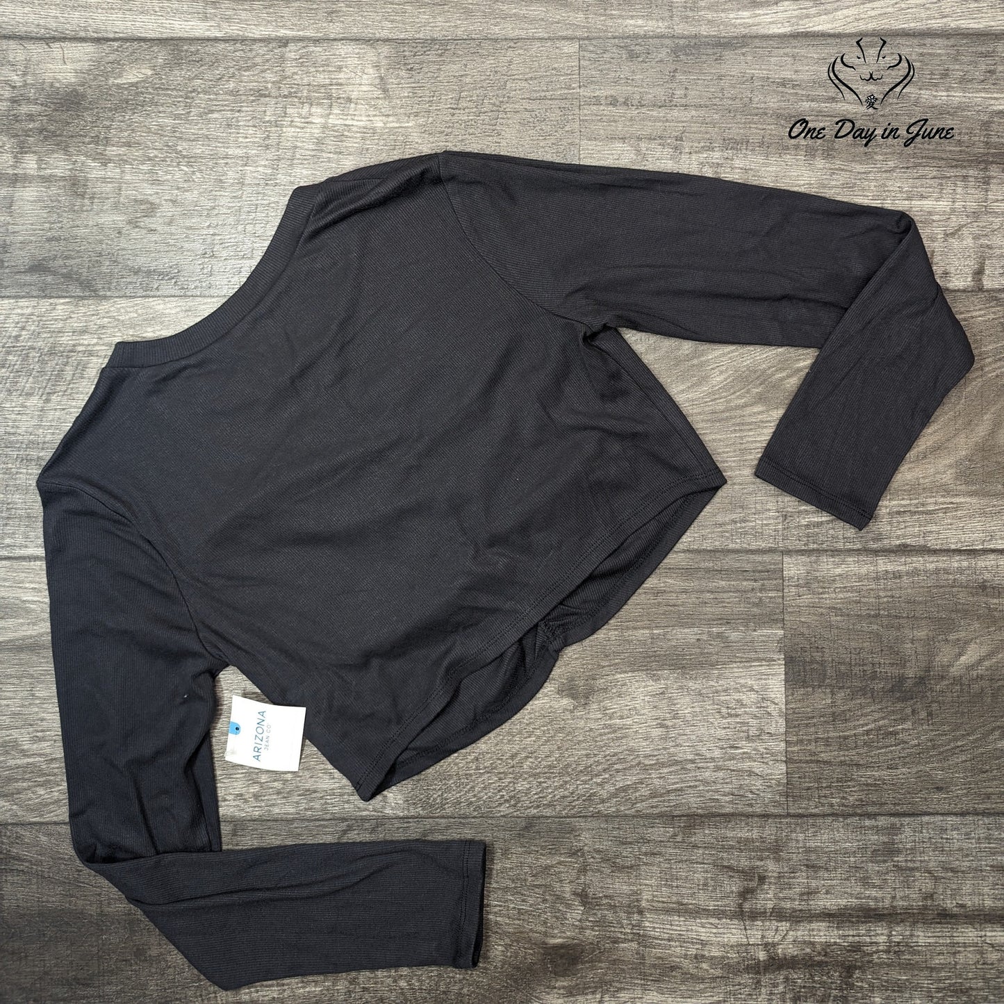 Arizona Jean Co. Ribbed Long Sleeve Ruched Top Size XL