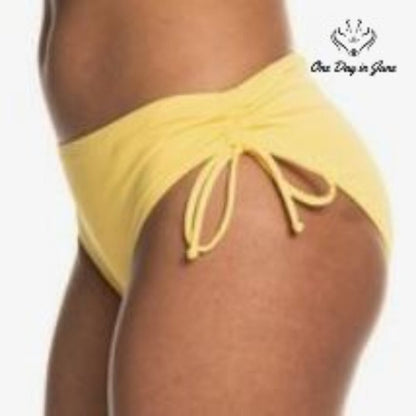 Roxy So Beach Classics Bikini Bottom Banana Cream Yellow Side Tie NWT Size XS