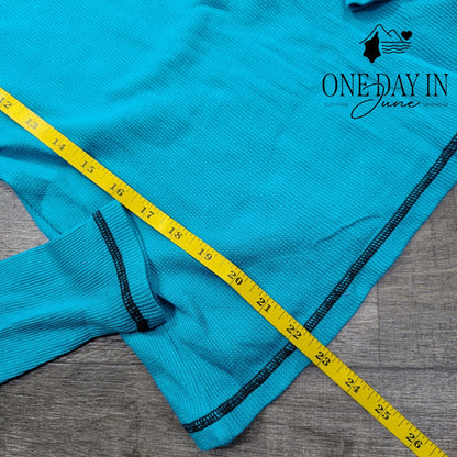 Ralph Lauren Half Zip Waffle Knit Pullover Turquoise Blue NWT Size S