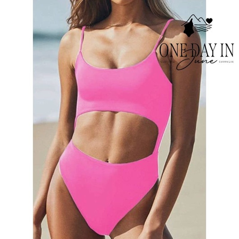 Meyeeka Tie Back Cut Out One Piece Swimsuit Size S