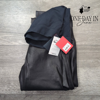 Spanx Faux Leather Maternity Leggings Size XL