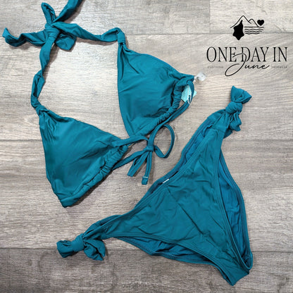 Aqua Eve Halter Tie Side Bikini Swimsuit Size S