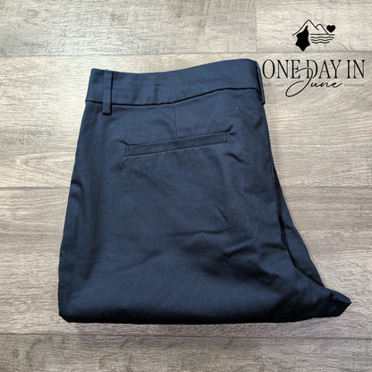 Lee Wrinkle Free Relaxed Fit Straight Leg Pants Short Navy NWT Size 18 Short