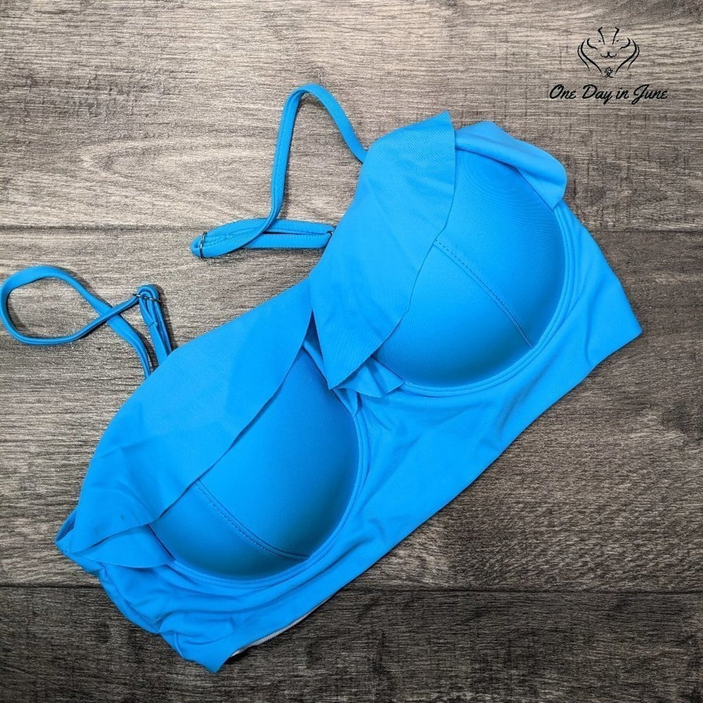 ODIJ Solid Ruffle Push Up Bikini Top Size XL