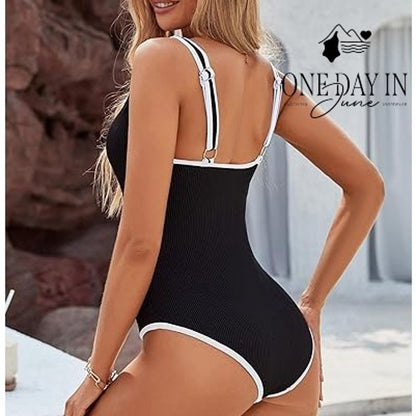 Blooming Jelly Ribbed One Piece Swimsuit Size L