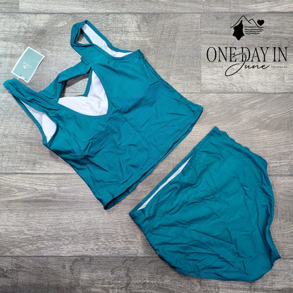Eomenie High Rise Crop Tankini Swimsuit Size S