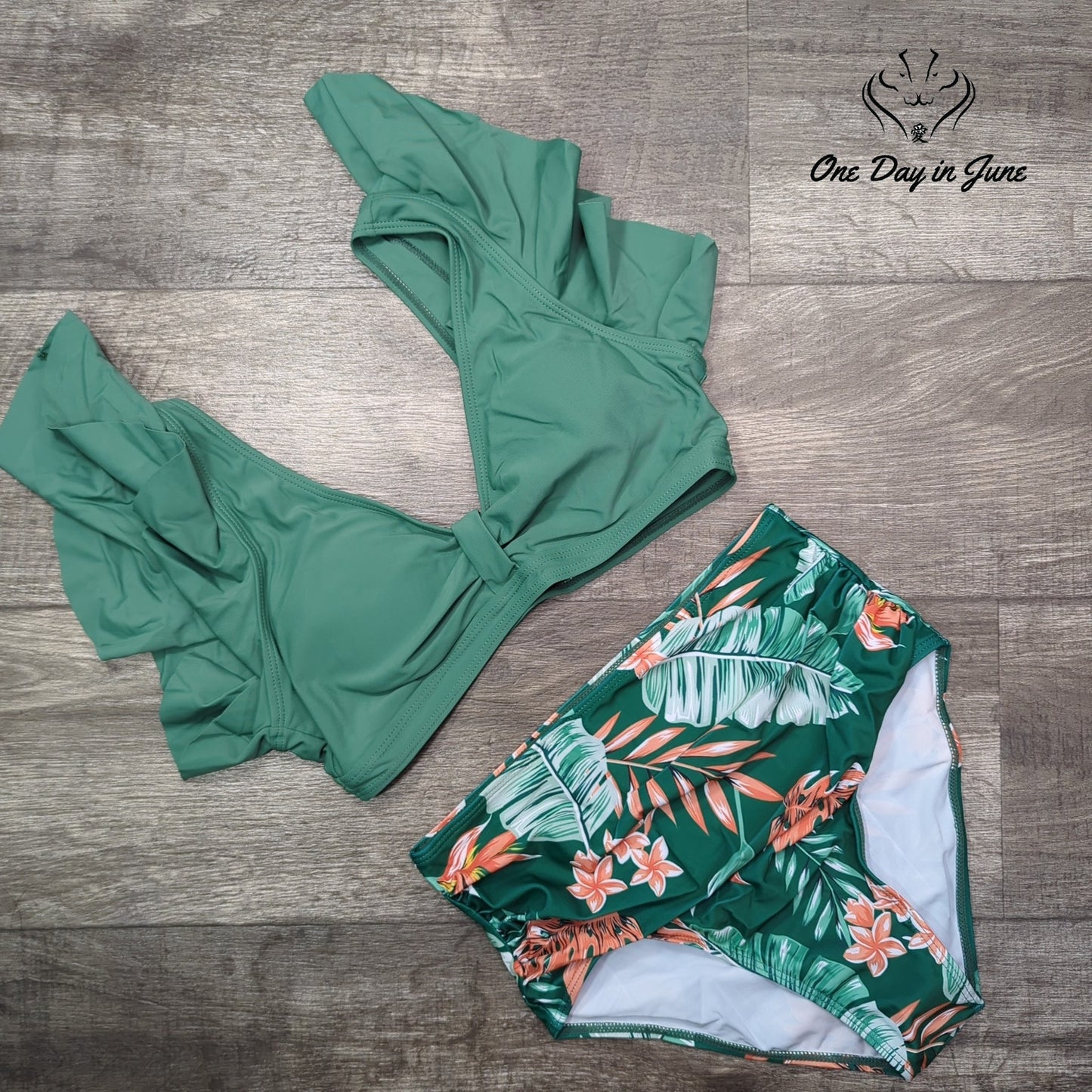 Nafleap Ruffle Shoulder Bikini Swimsuit Size S