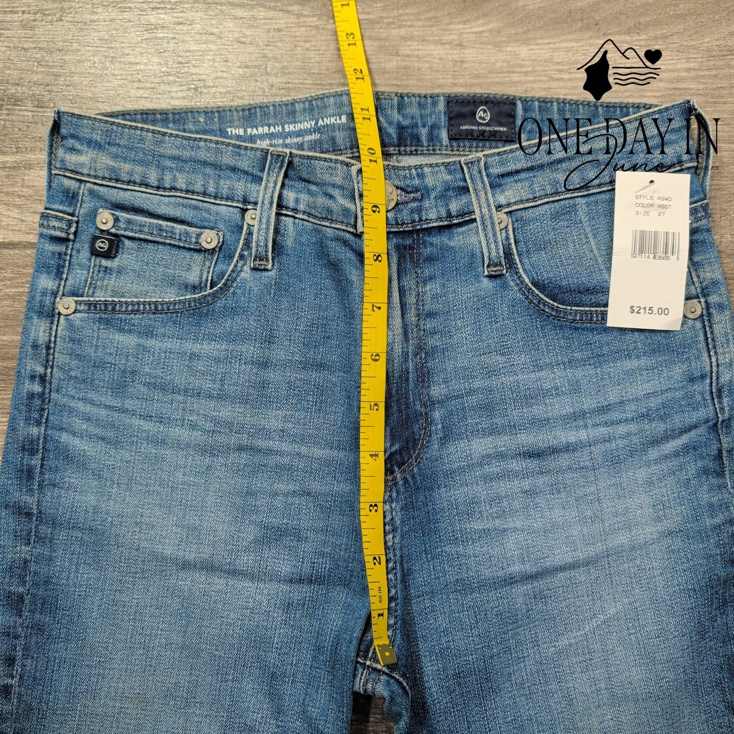 AG Adriano Goldschmied Farrah Skinny Ankle High Rise Raw Hem NWT $215 Size 4 (27