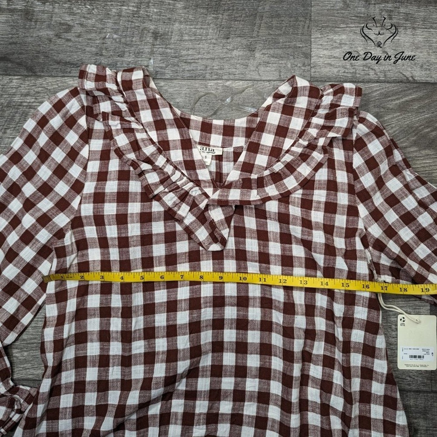 A.n.a Ruffle Collar Long Sleeve Top Size S
