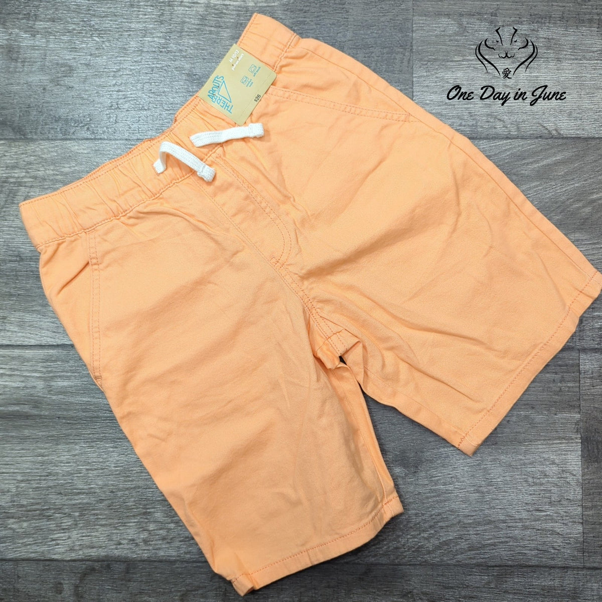 There Abouts Girls Pull On Drawstring Shorts Peach Orange NWT Size M (10/12)