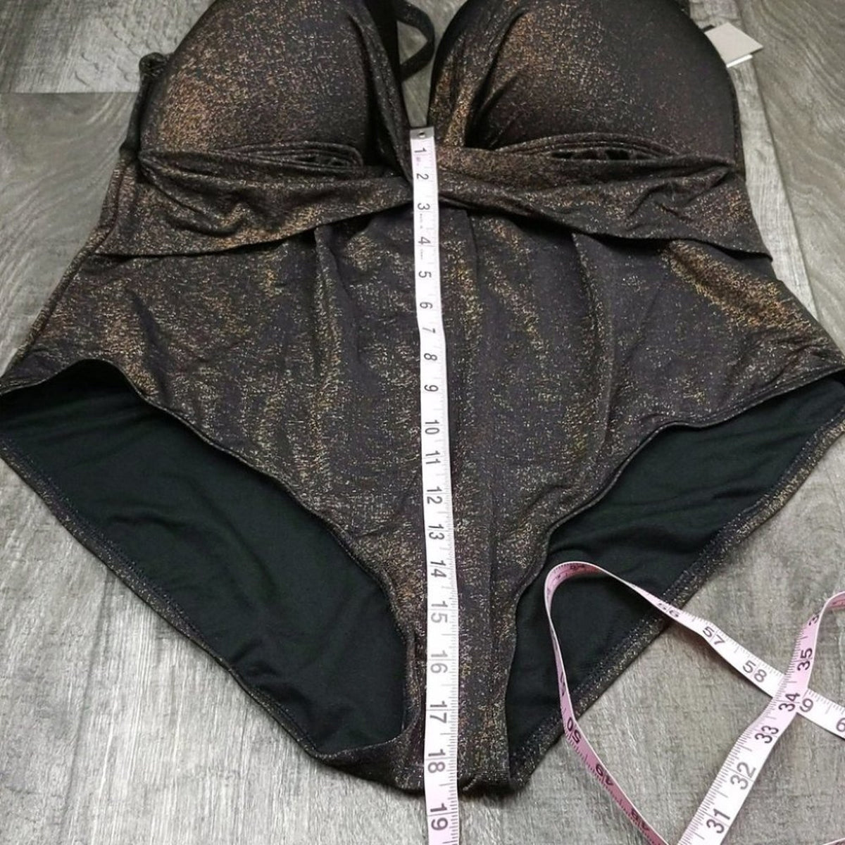 Kenneth Cole Push Up Mio One Piece Swimsuit Bronze Metallic NWT Size 3X