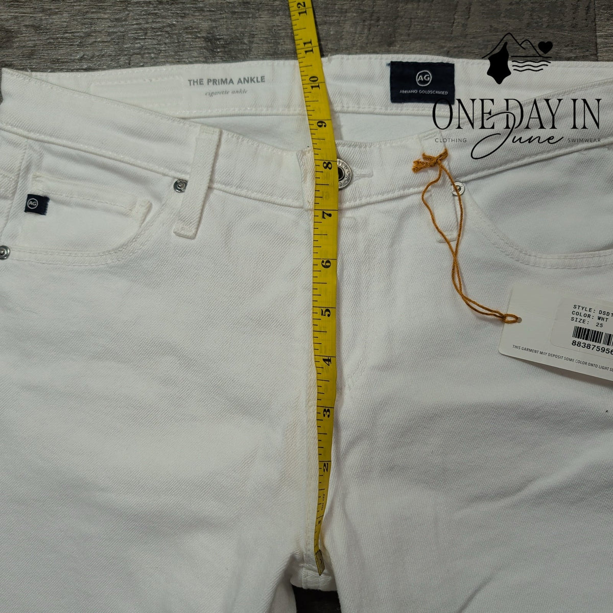 AG Adriano Goldschmied Prima Cigarette Ankle Jeans White NWT Size 0 (25)
