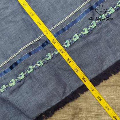Orvis Bridgehampton Trimmed Linen Maxi Skirt Indigo Blue NWT Size 6