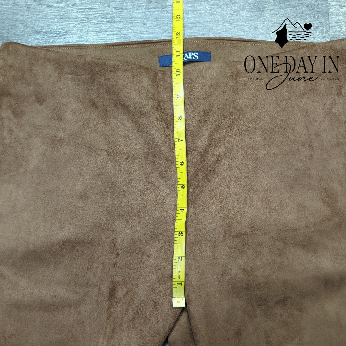 Chaps Faux Suede Pull On Ankle Pants Brown Side Zip NWT Size L