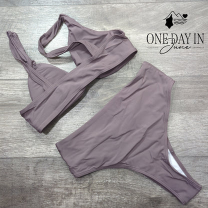 Aleumdr Knot Front Cheeky Bikini Swimsuit Size M