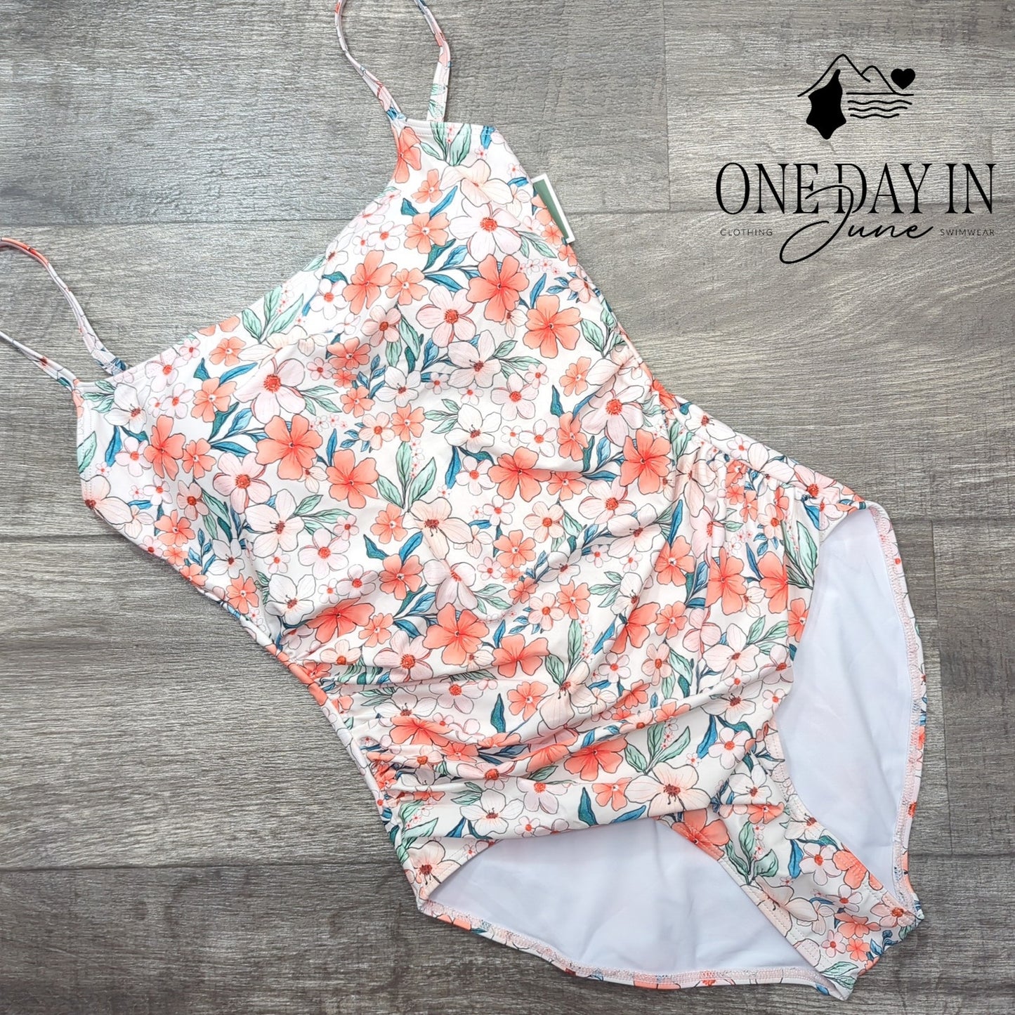 Eomenie Floral Tummy Control One Piece Swimsuit Size M