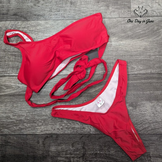 Shekini One Shoulder Bikini Swimsuit Size M