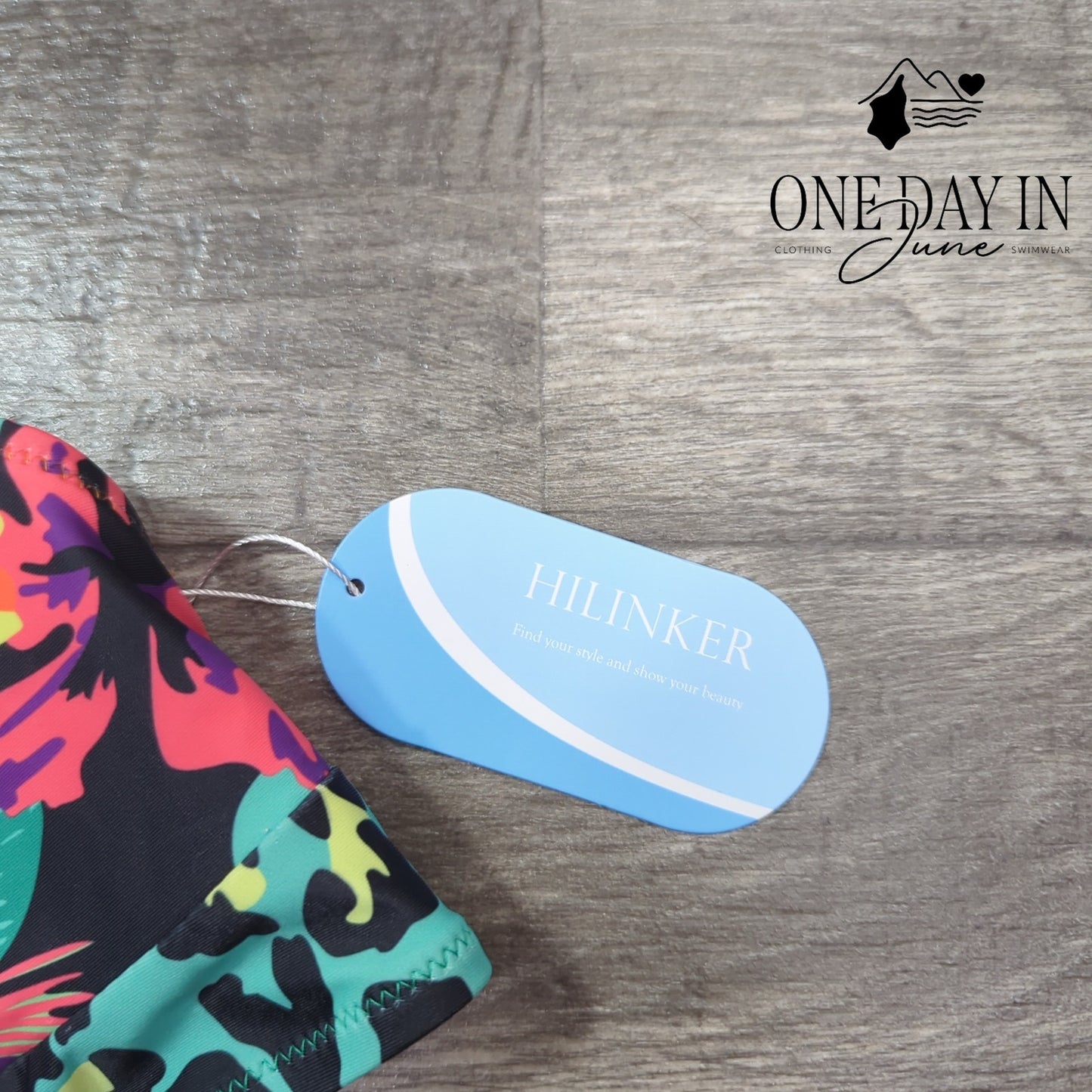 Hilinker Tropical High Waist Bikini Swimsuit Size M